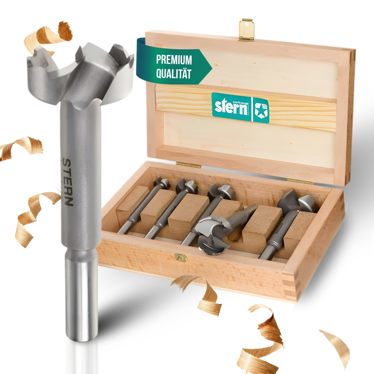 Forstnerbohrer Set Holz – STERN 5-teilig Ø 15–35 mm – Für Hartholz & Weichholz – Profi Qualität