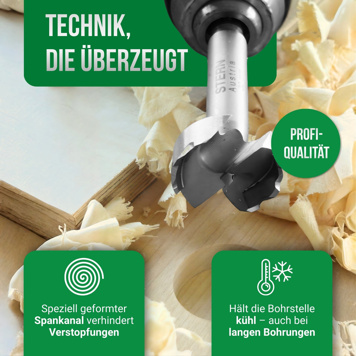 Forstnerbohrer Set Holz – STERN 5-teilig Ø 15–35 mm – Für Hartholz & Weichholz – Profi Qualität