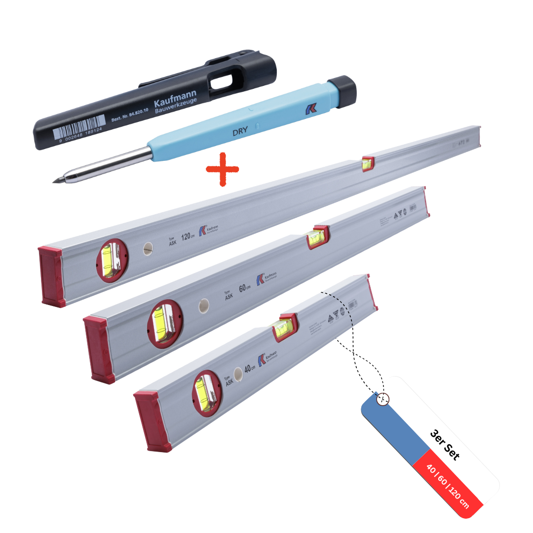 Wasserwaagen Set inklusive Tieflochmarker