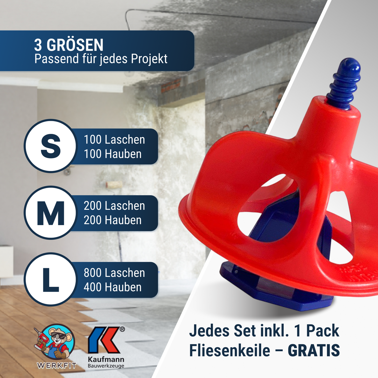 Fliesenverlegehilfe Nivelliersystem 1,5 mm