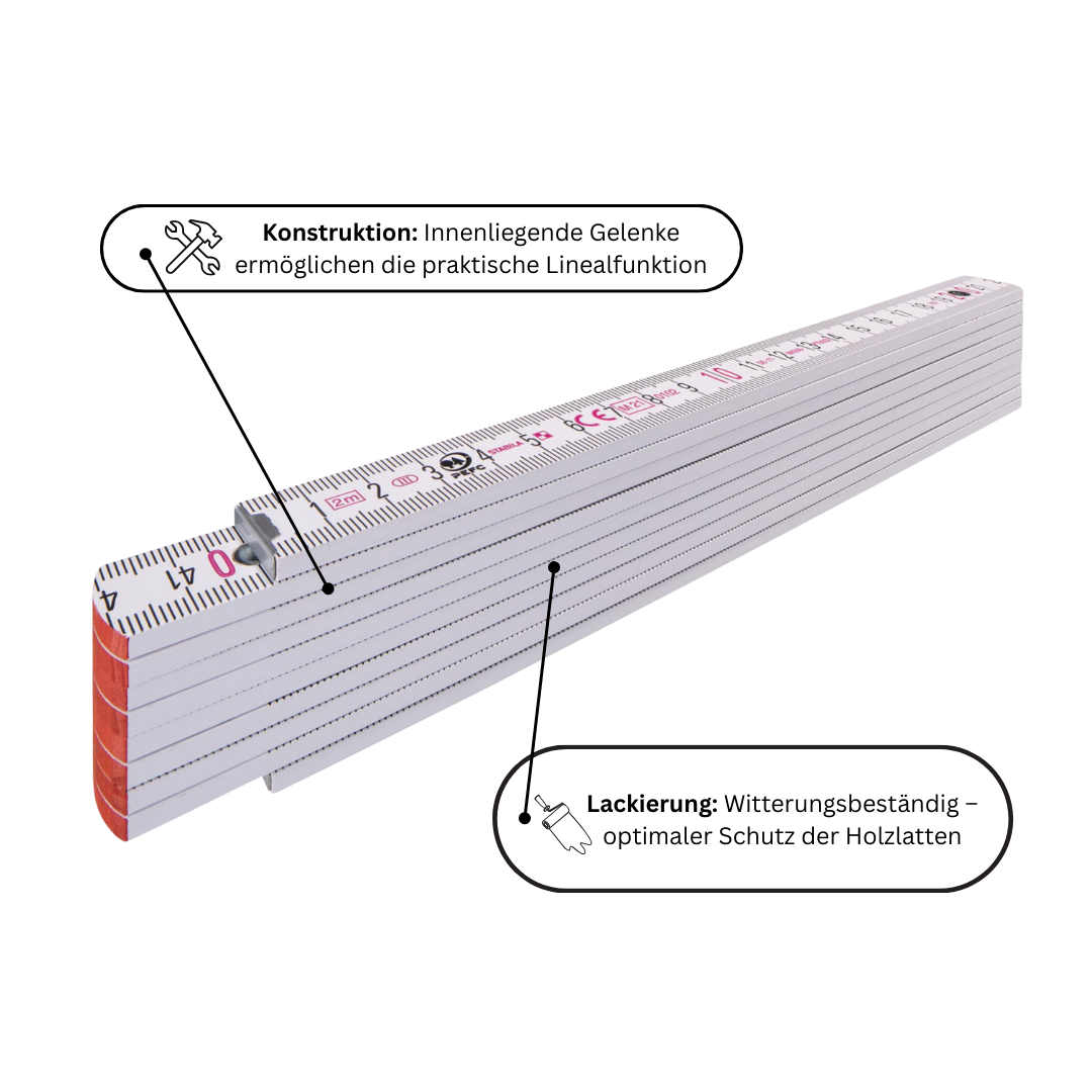 Holz-Gliedermaßstab Type 1707 individuell bedruckbar mit Logo