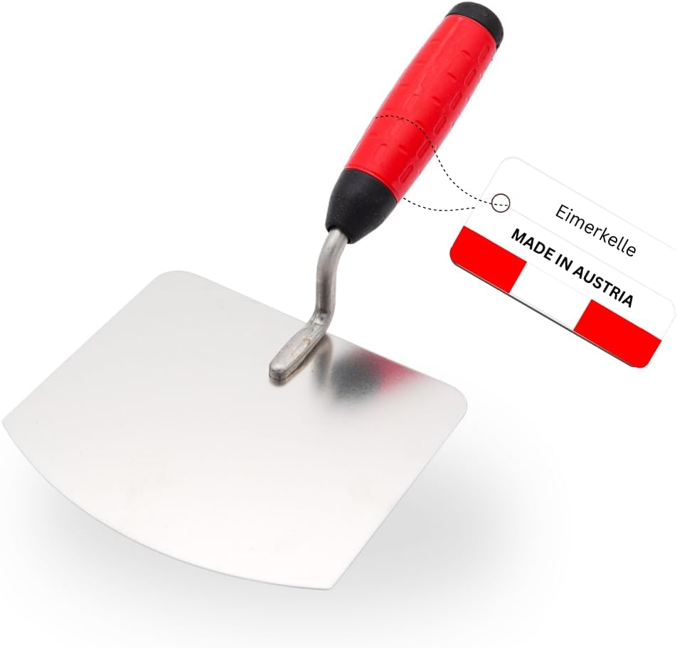 Rostfreie Eimerkelle 140 mm – Mörtelkelle mit Softgriff