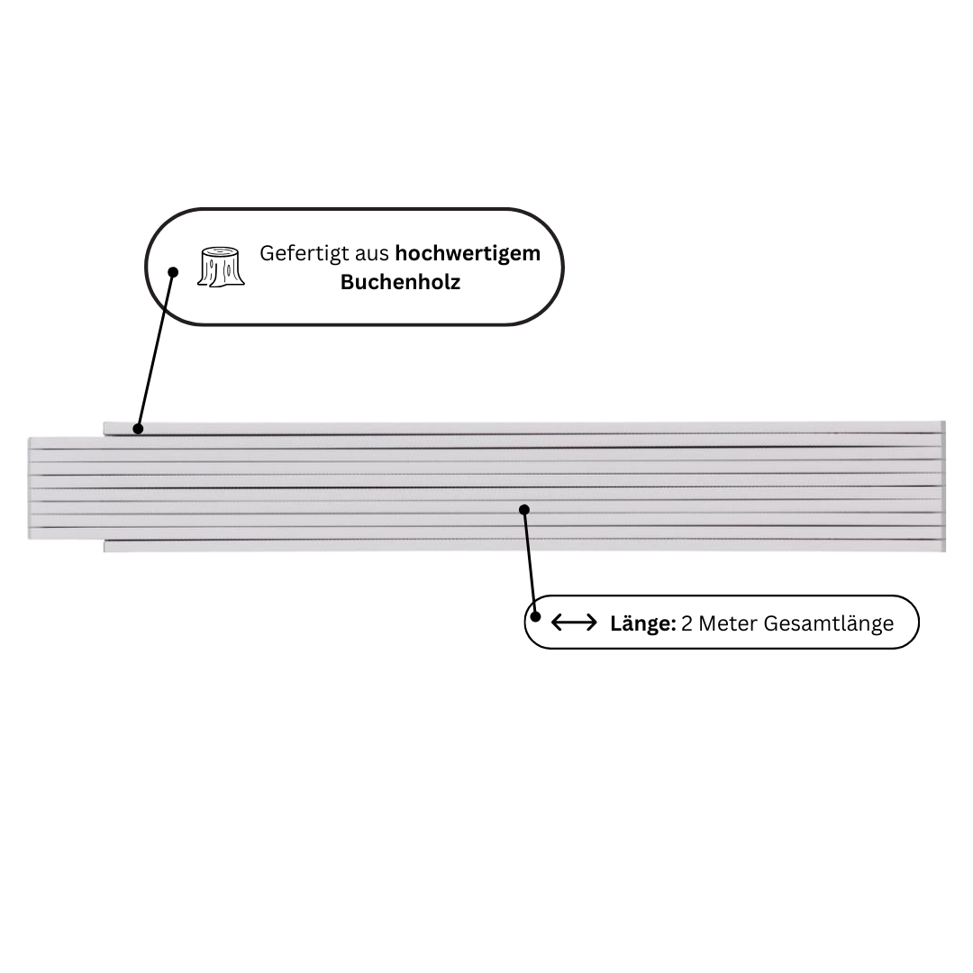Holz-Gliedermaßstab Type 1407 individuell bedruckbar mit Logo