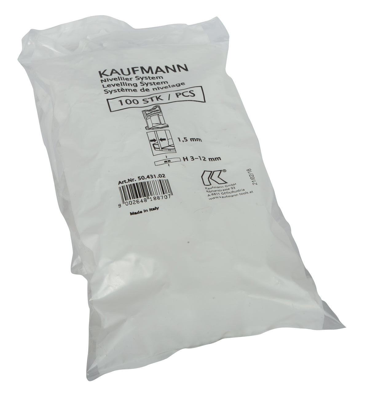 Laschen zu Fliesen-Nivelliersystem, 100 Stück im Beutel