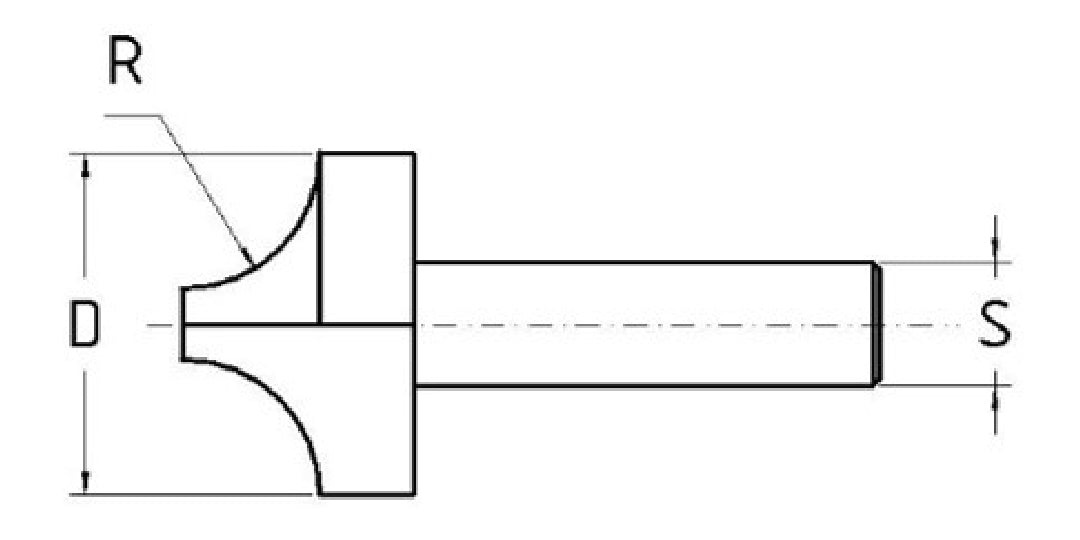 Viertelstabfräser Schaft 8 mm – mit Kugellager