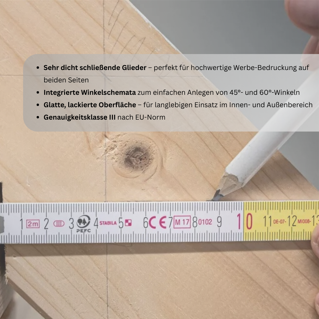 Holz-Gliedermaßstab Type 1707 individuell bedruckbar mit Logo