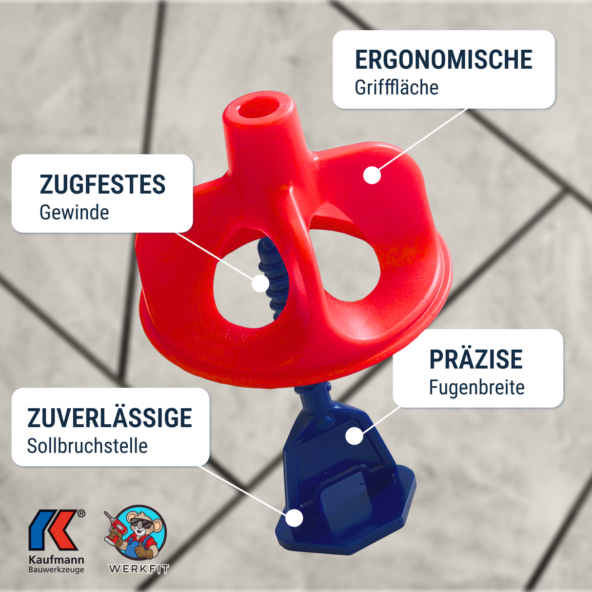 Fliesenverlegehilfe Nivelliersystem 1,5 mm