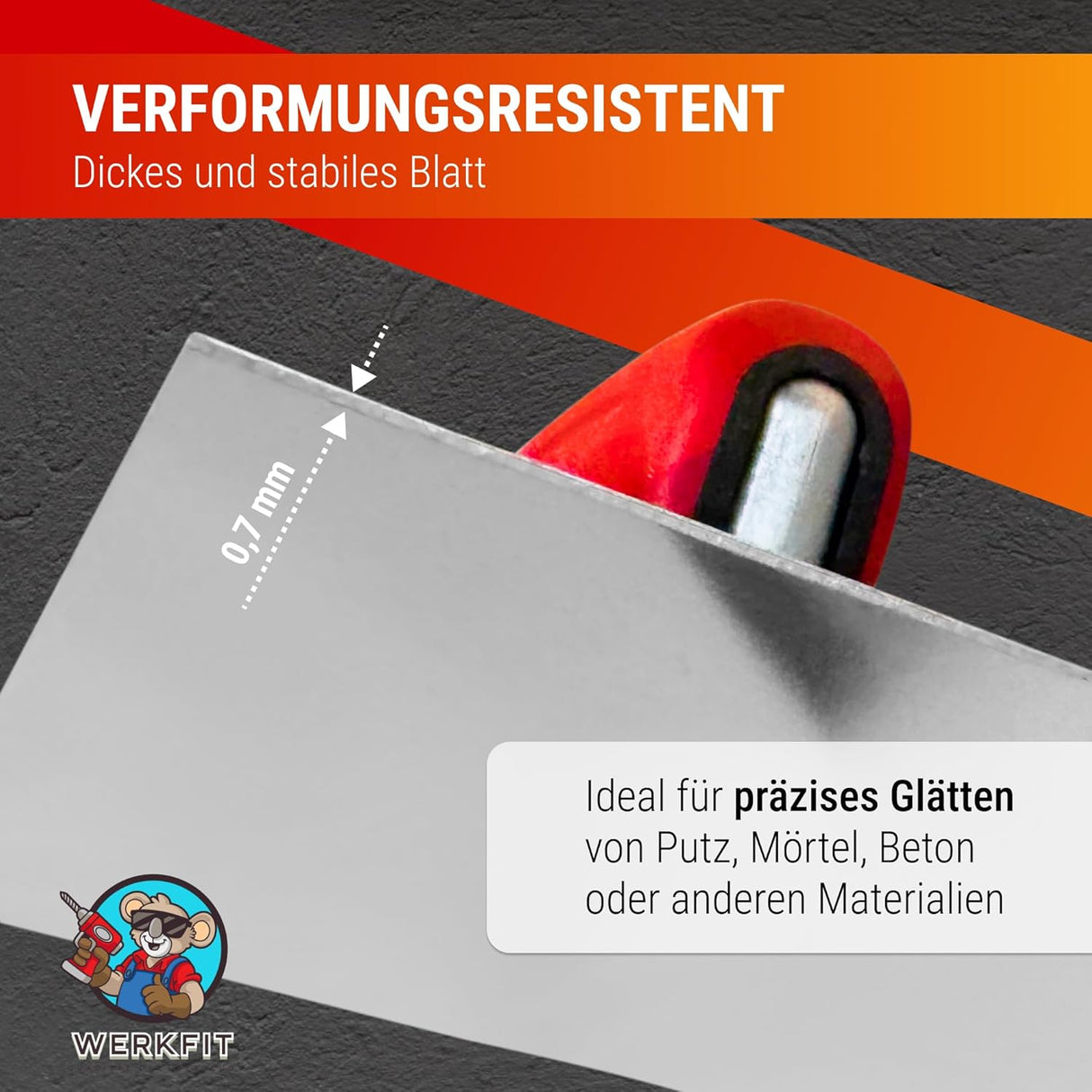 Rostfreie Glättekelle – Profi Spachtel- & Trockenbaukelle