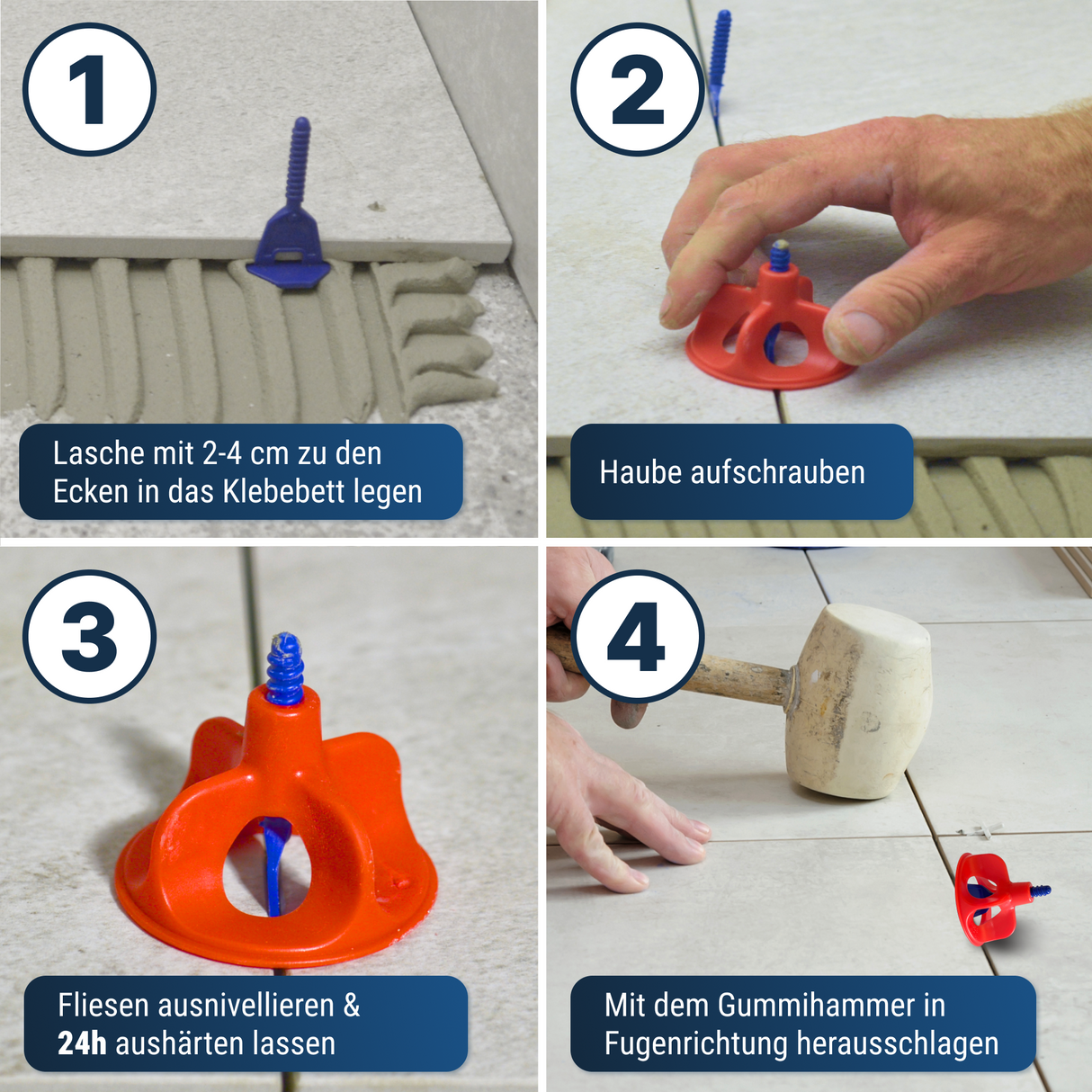 Fliesenverlegehilfe Nivelliersystem 1,5 mm