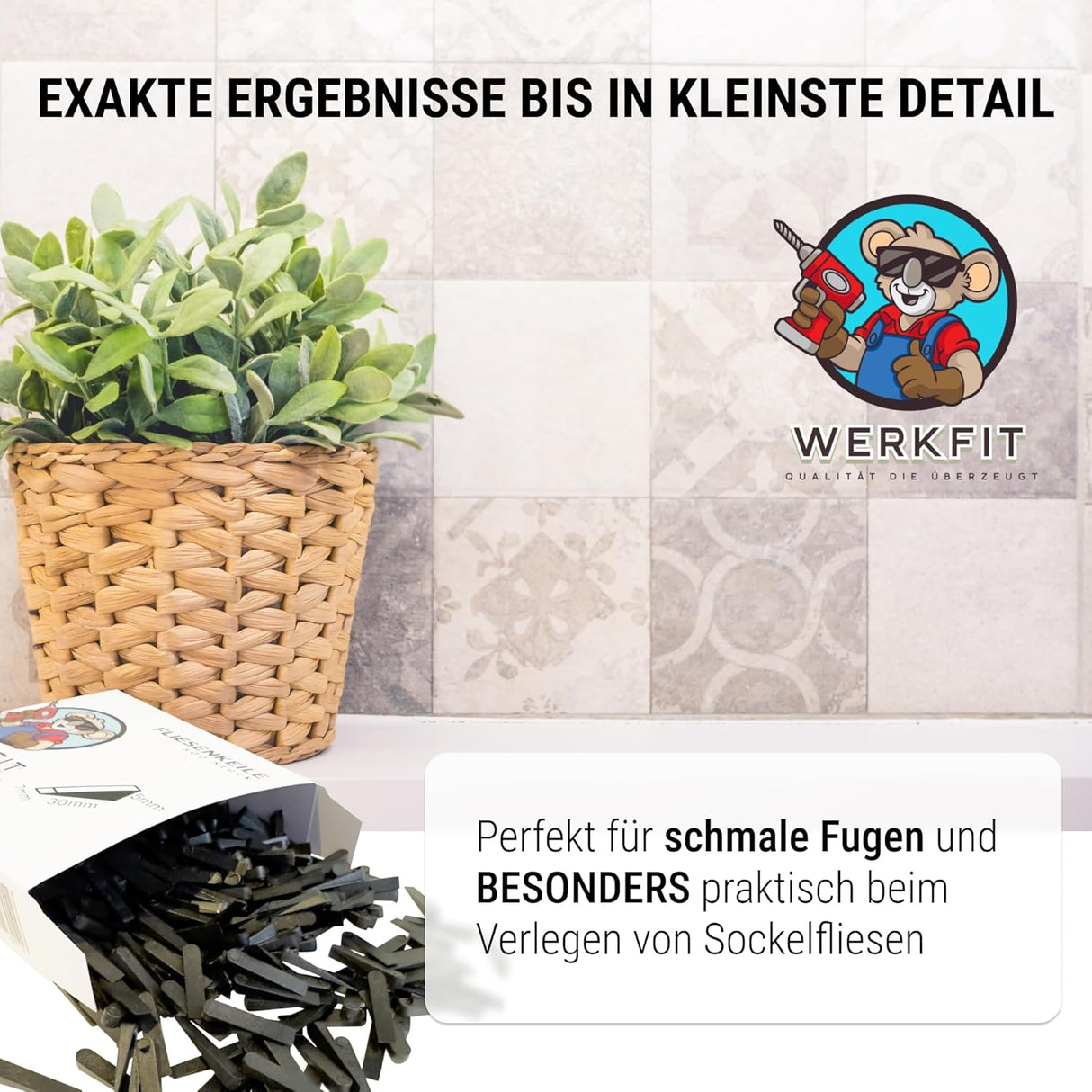 Fliesenkeile Kunststoff 30×7×0–5 mm – 500 Stück Abstandskeile für Fliesen