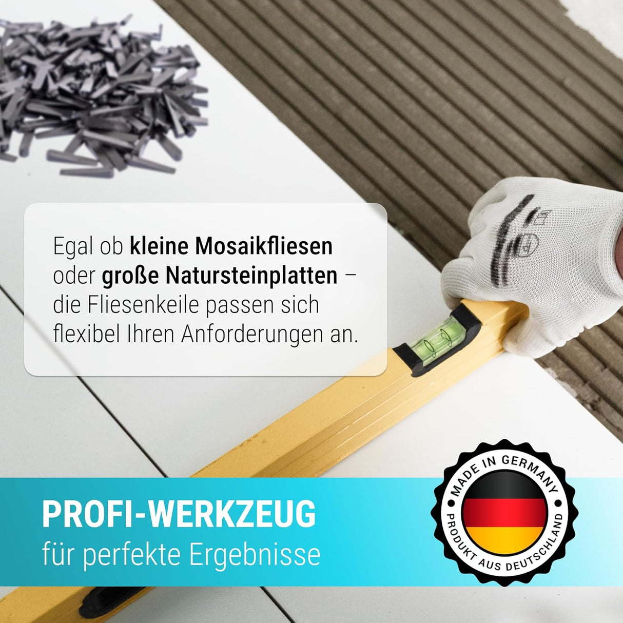 Fliesenkeile Kunststoff 30×7×0–5 mm – 500 Stück Abstandskeile für Fliesen