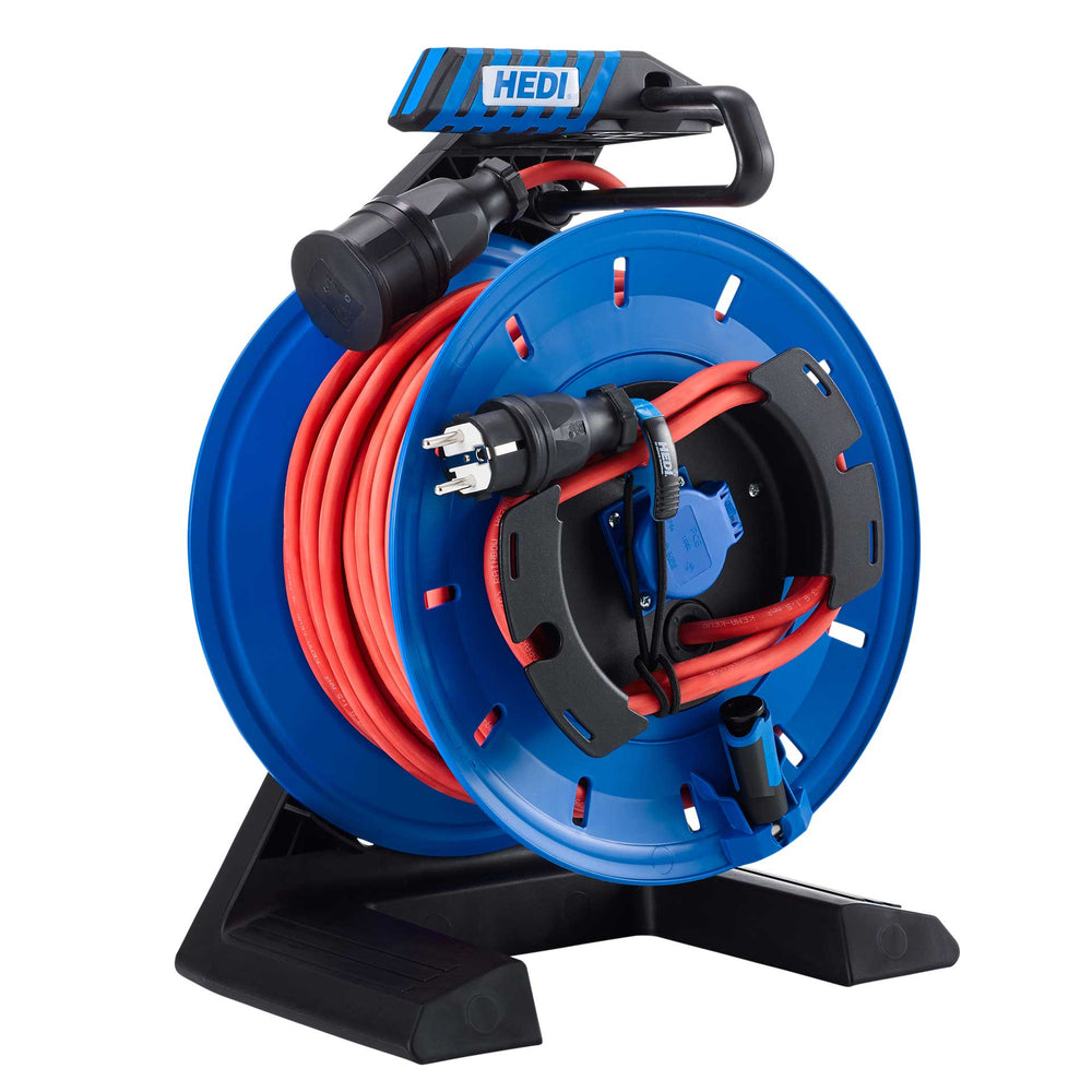 HEDI Vollkunststoff-Gerätekabeltrommel Generation 7 Companion 25 m H07RN-F 3G1,5 IP44 Ø250