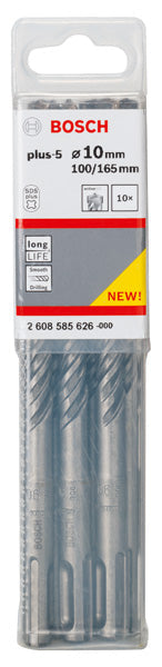 Hammerbohrer SDS plus-5, 10 x 100 x 165 mm, 10er-Pack