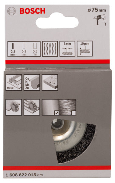 PRO Metal clean Scheibenbürste, gerader Schaft, 75 x 0,2 mm