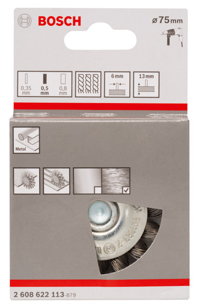 PRO Metal heavy Scheibenbürste, gerader Schaft, 75 x 0,5 mm