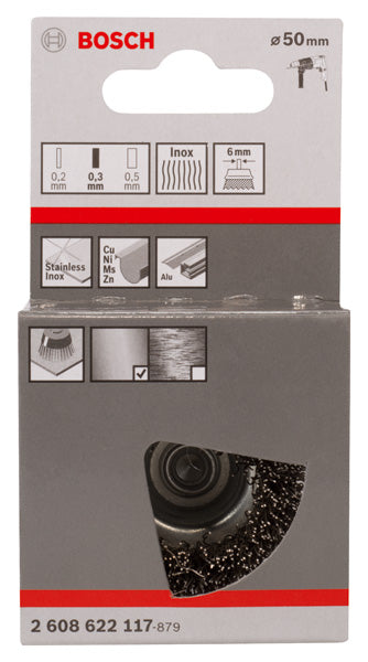 PRO Stainless Steel clean Topfbürste, gerader Schaft, 50 x 0,3 mm