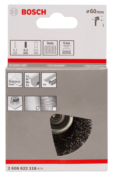 PRO Stainless Steel clean Topfbürste, gerader Schaft, 60 x 0,3 mm