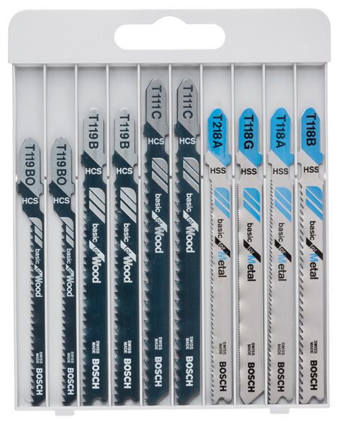 10-tlg. Stichsägeblatt-Set Basic for Metal and Wood