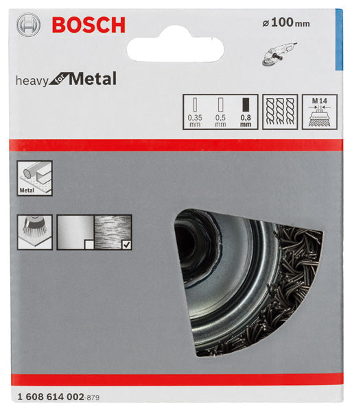 PRO Metal heavy Topfbürste, 100 x 0,8 mm, Gewinde