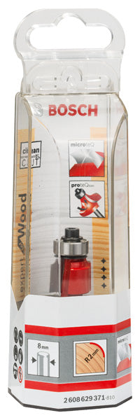 Abrundfräser Expert for Wood, 8 mm, D 16,7 mm, R1 2 mm, L 12,7 mm, G 55 mm