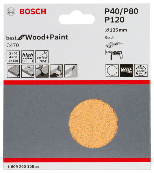 10tlg. Schleifblatt-Set C470, Durchmesser: 125 mm