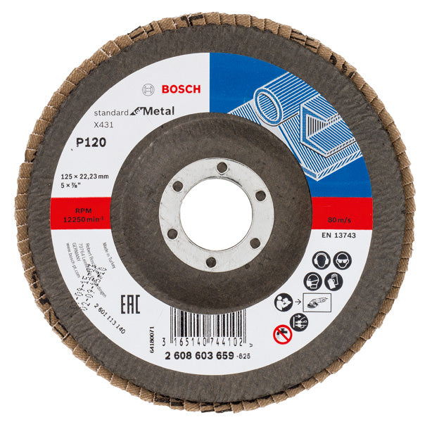 Fächerschleifscheibe X431 Standard for Metal, gewinkelt, 125 mm, 22,23 mm, 120