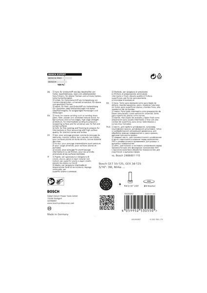 EXPERT Universal-Multi-Loch-Schleifteller, 125 mm, hart