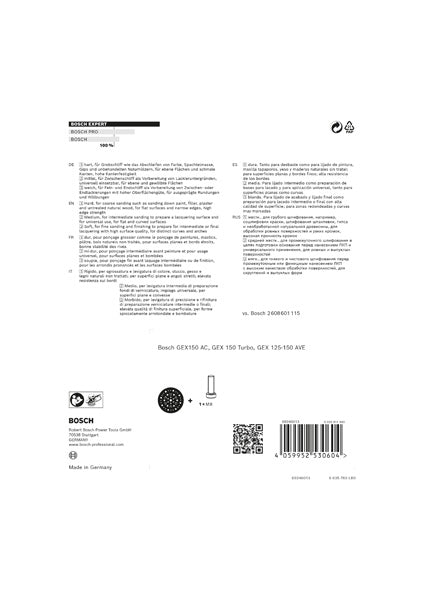 EXPERT Multi-Loch-Schleifteller für Bosch, 150 mm, mittel