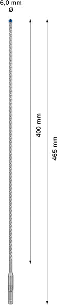 EXPERT SDS plus-7X Hammerbohrer, 6 x 400 x 465 mm