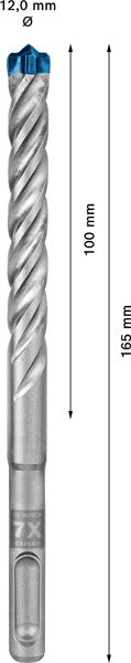 EXPERT SDS plus-7X Hammerbohrer, 12 x 100 x 165 mm