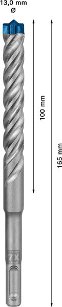 EXPERT SDS plus-7X Hammerbohrer, 13 x 100 x 165 mm