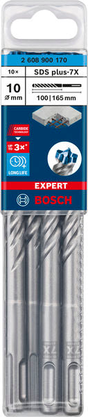 EXPERT SDS plus-7X Hammerbohrer, 10 x 100 x 165 mm, 10er-Pack