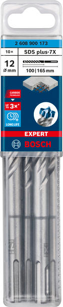 EXPERT SDS plus-7X Hammerbohrer, 12 x 100 x 165 mm, 10er-Pack