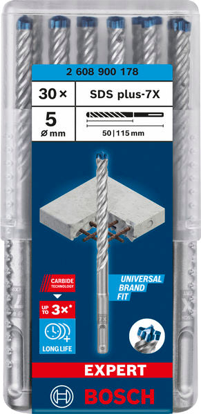 EXPERT SDS plus-7X Hammerbohrer, 5 x 50 x 115 mm, 30-tlg