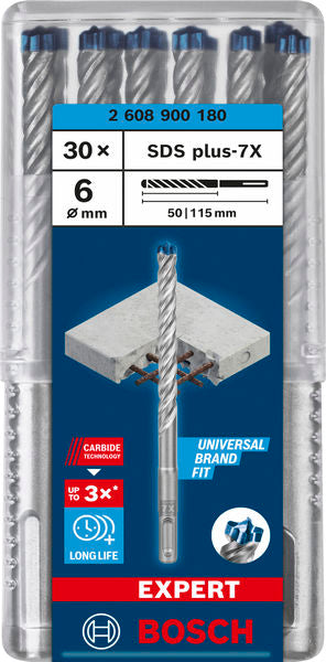 EXPERT SDS plus-7X Hammerbohrer, 6 x 50 x 115 mm, 30-tlg