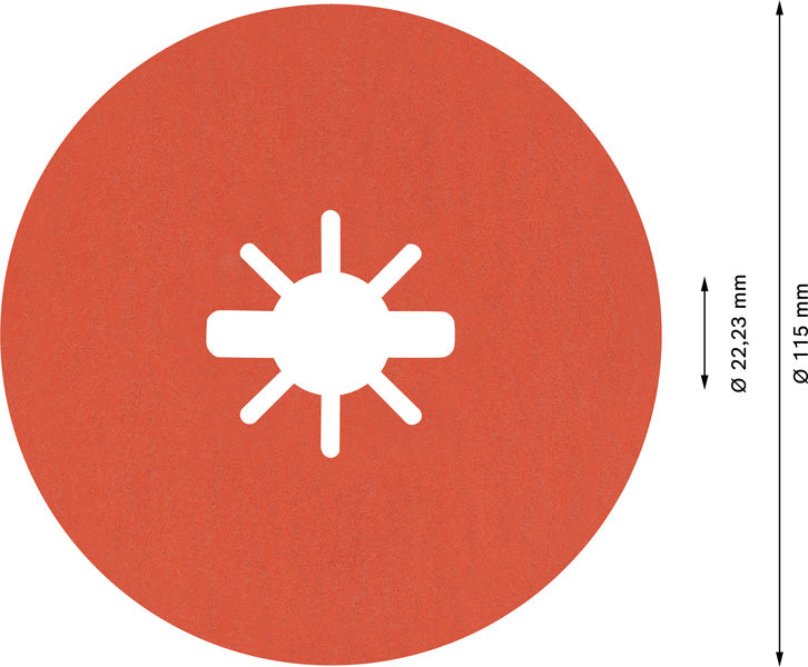 EXPERT R782 Prisma Ceramic Fiberscheibe, X-LOCK, 115 mm, 22,23 mm, K 120, 5-tlg.