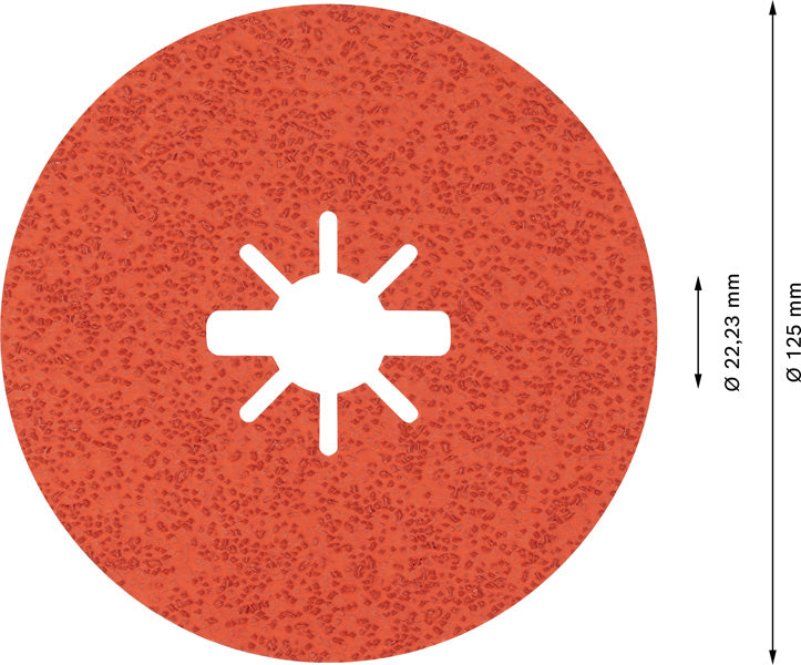EXPERT R782 Prisma Ceramic Fiberscheibe, X-LOCK, 125 mm, 22,23 mm, K 36, 5-tlg.