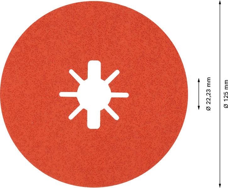 EXPERT R782 Prisma Ceramic Fiberscheibe, X-LOCK, 125 mm, 22,23 mm, K 60, 5-tlg.