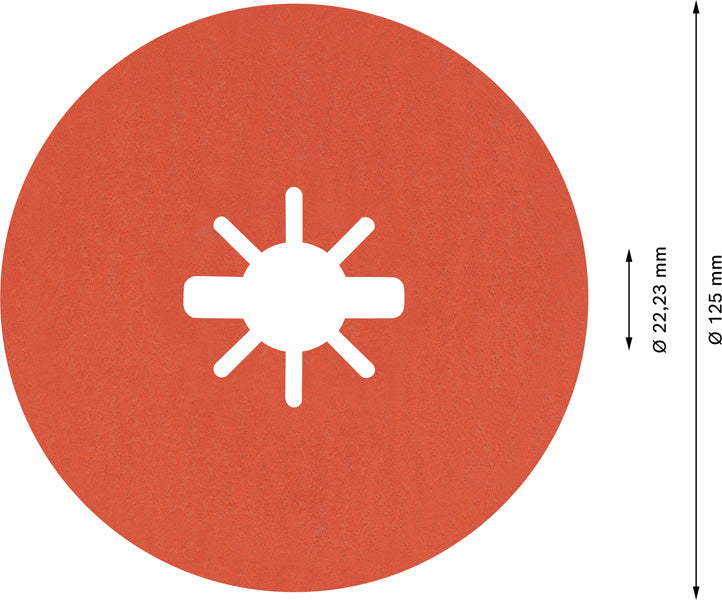 EXPERT R782 Prisma Ceramic Fiberscheibe, X-LOCK, 125 mm, 22,23 mm, K 120, 5-tlg.