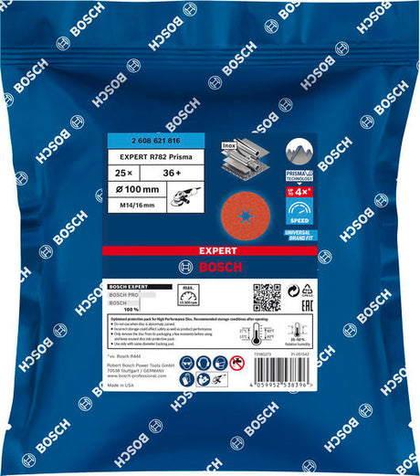 EXPERT R782 Prisma Ceramic Fiberscheibe, 100 mm, 16 mm, K 36