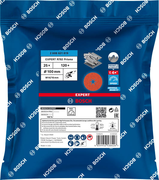 EXPERT R782 Prisma Ceramic Fiberscheibe, 100 mm, 16 mm, K 120