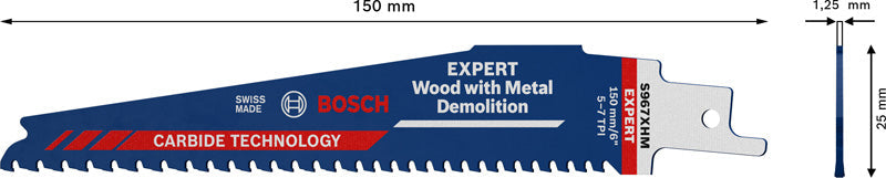 EXPERT Wood with Metal Demolition S967XHM Säbelsägeblatt, 1 Stück