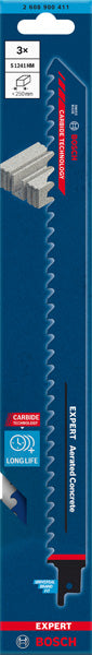 EXPERT ‘Aerated Concrete’ S 1241 HM Säbelsägeblatt, 3 Stück
