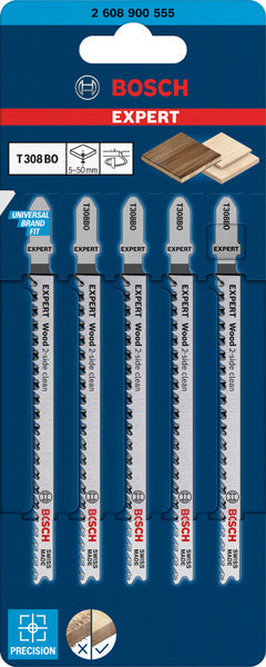 EXPERT ‘Wood 2-side clean’ T 308 BO Stichsägeblatt, 5 Stück