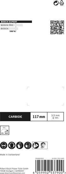 EXPERT ‘Plastic Composites Clean’ T 301 CHM Stichsägeblatt, 3 Stück