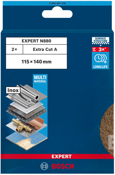 EXPERT N880 Vliespad zum Handschleifen, 115 x 140 mm 2 Stück