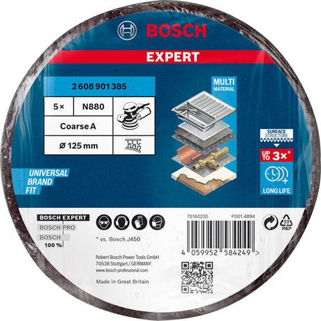 EXPERT N880 Vliesscheibe für Exzenterschleifer, 128 mm 5 Stück