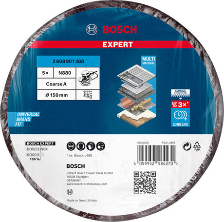 EXPERT N880 Vliesscheibe für Exzenterschleifer, 150 mm 5 Stück