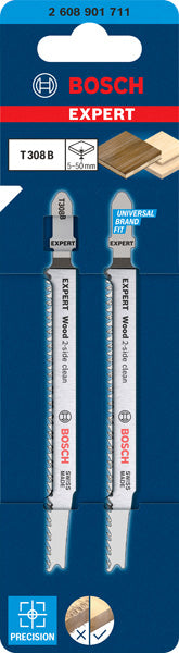 EXPERT Wood 2-side clean T308B Stichsägeblatt, 2 Stück