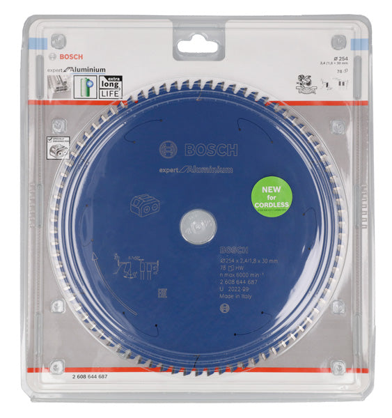 Kreissägeblatt für Akkusägen Expert for Aluminium, 254 x 2,4/1,8 x 30, T78